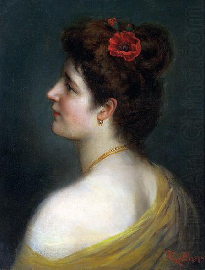 Junge Frau mit Klatschmohnbluten, Rudolf Ernst